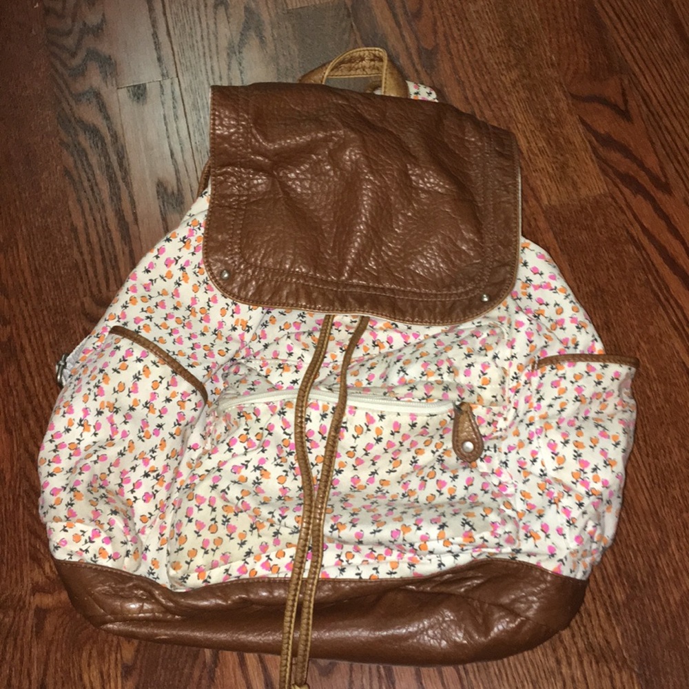 Cute fake leather big backpack
